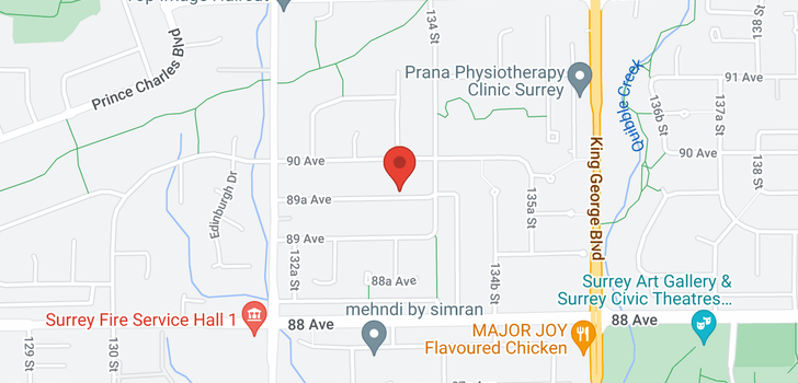 map of 13357 89A AVENUE